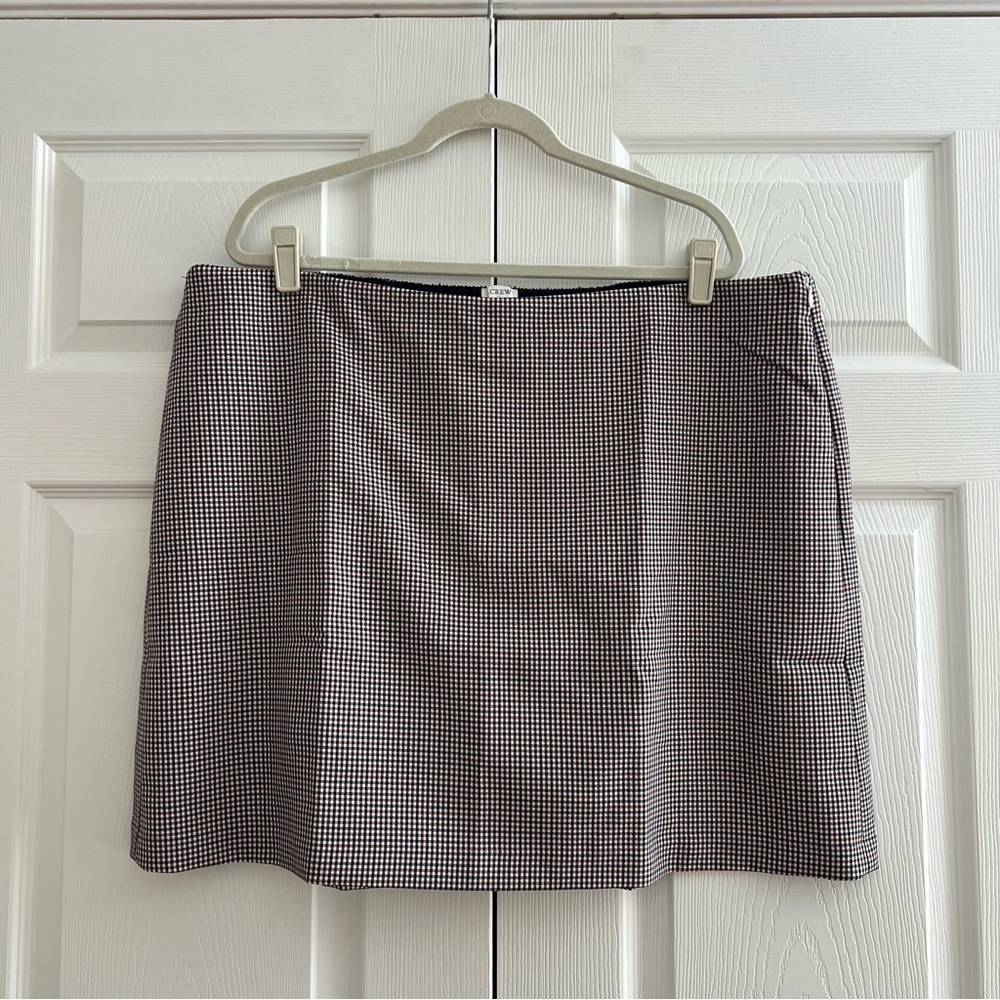 J Crew Factory Plaid Mini Skort Ivory Antique Oak Womens 20 Plus Size Preppy